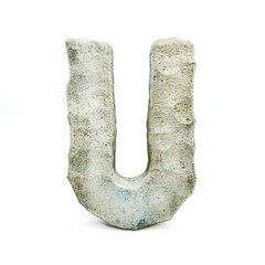 Stone font Letter U 3D