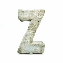 Stone font Letter Z 3D