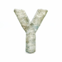 Stone font Letter Y 3D