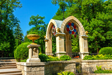 Fototapeta premium Pavilion Glass jet in the Lower Park of the resort of Kislovodsk.