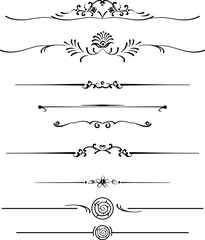 black and white set of delimiters for text, dividers