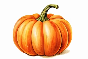 Obraz premium Halloween pumpkin isolated on white background watercolor hand drawn illustration