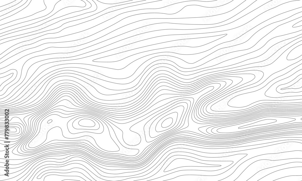 Poster seamless vector topographic map background. line topography map seamless pattern. mountain hiking tr