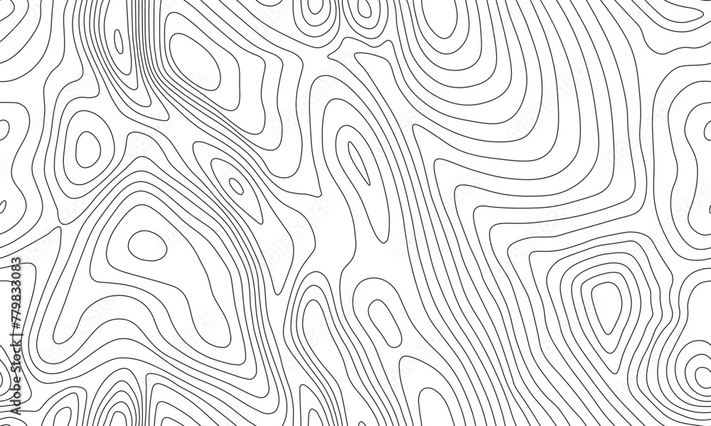Aufkleber seamless vector topographic map background. line topography map seamless pattern. mountain hiking tr