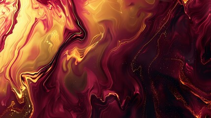 Rich burgundy and golden yellow merge, creating a luxurious and regal abstract background with a...