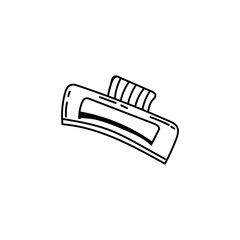 Drawn hair clip on white background