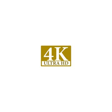 Ultra HD 4K icon isolated on white background