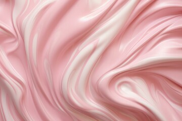 Obraz premium Light Pink cream texture. Smear natural product. Generate Ai