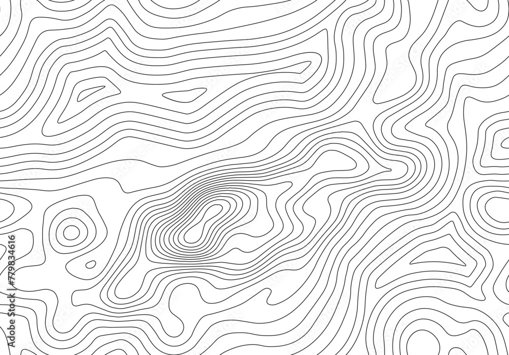 Aufkleber seamless vector topographic map background. line topography map seamless pattern. mountain hiking tr
