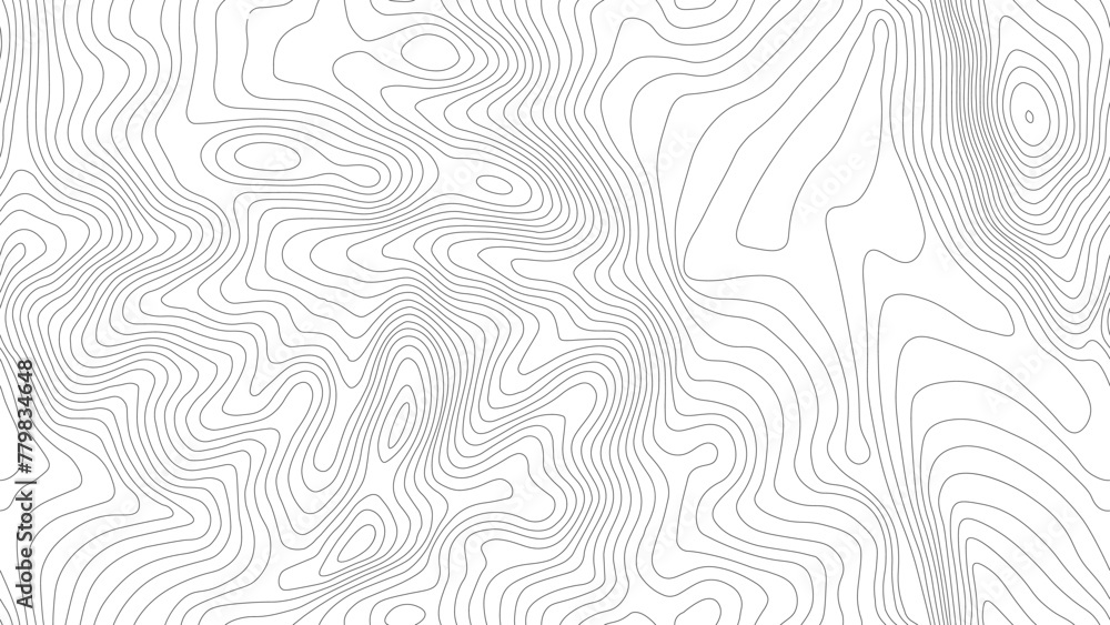 Aufkleber seamless vector topographic map background. line topography map seamless pattern. mountain hiking tr