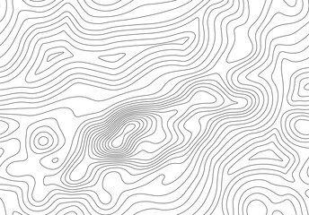 Seamless vector topographic map background. Line topography map seamless pattern. Mountain hiking trail over terrain. Contour background geographic grid. - obrazy, fototapety, plakaty