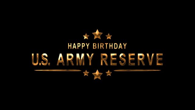 Army Reserve Birthday Text Animation on Gold Color. Great for Army Reserve Birthday Celebrations, for banner, social media feed wallpaper stories.