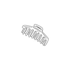 Drawn hair clip on white background