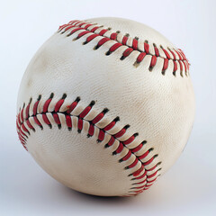 Well Used Baseball Ball on White Background. Clipart for sports projects.