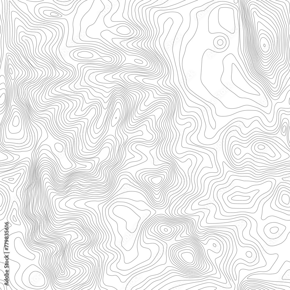 Aufkleber seamless vector topographic map background. line topography map seamless pattern. mountain hiking tr