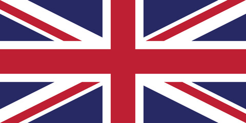 national flag united kingdom UK flag standard size vector illustration eps file easy to edit
