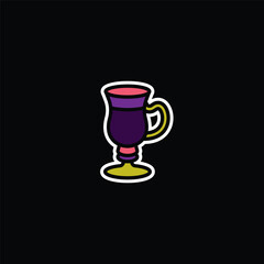 Original vector illustration. The icon of a glass on a stem with a handle.