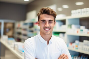 Obraz premium pharmacy clerk portrait concept