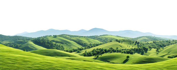 Obraz premium Rolling green hills landscape, cut out