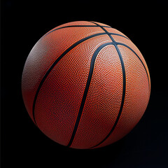 Basketball Ball on Dark Background. Clipart for sports projects.
