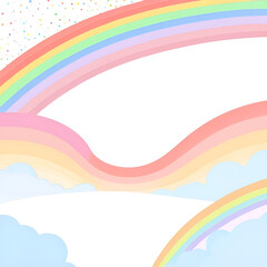 Blank_background_for_invitation_with_rainbow_2D_illust.Generative AI