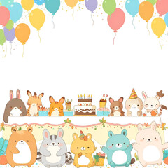 Empty_background_for_birthday_invitations_with_cute.Generative AI