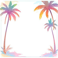 Empty_background_for_wedding_invitations_with_palm_tree.Generative AI