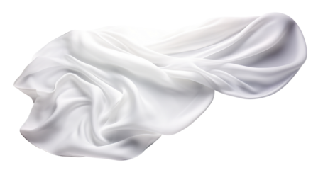 Floating elegant white fabric, cut out
