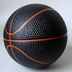 Black Basketball Ball Orange Stripes. Clipart for sports projects.