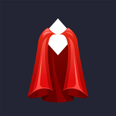 Red Cape With Frame. Crimson Superhero Cloak, Flowing With Power And Mystery, With A Rhombus Shaped Emblem - 779840404