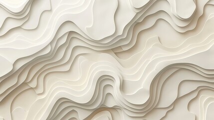 Curved paper layers in a topographic design