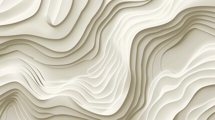 3D white paper sculpture with canyon like textures