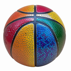 Colorful Basketball Ball Isolated on White Background. Clipart for sports projects.