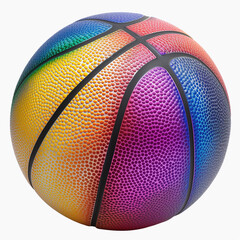 Colorful Basketball Ball Isolated on White Background. Clipart for sports projects.