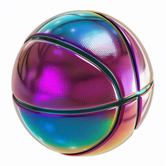 Glossy Colorful Basketball Ball Isolated on White Background. Clipart for sports projects.