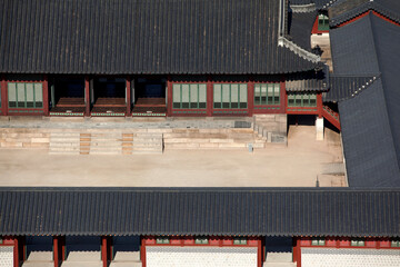 High-angle view of the Deoksu Palace in Seoul