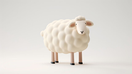 Kawai 3D cartoon sheep
