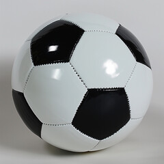 Glossy Soccer Ball Isolated on White Background. Clipart for sports projects.