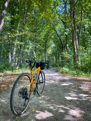 Fototapeta premium Gravel bicycle in the city park on the summer season