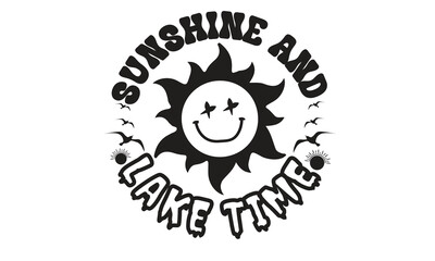 Sunshine And Lake Time SVG T-Shirt Design