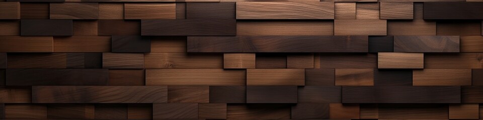 A wooden wall with many small squares of wood