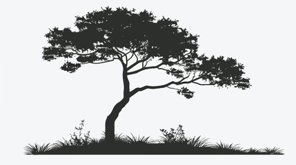Tree silhouette. Isolated vector illustration. Simple