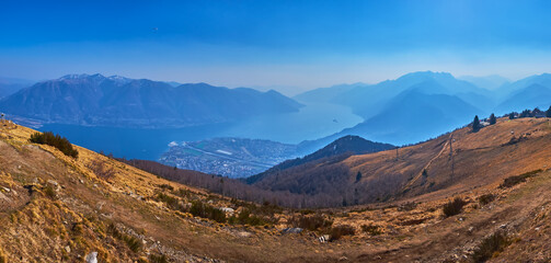 The view from Cardada Cimetta Mount, Ticino, Switzerland