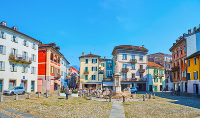 Panorama of Piazza Sant'Antonio in Locarno, Switzerland