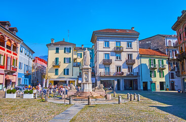 The architecture of Piazza Sant'Antonio in Locarno, Switzerland