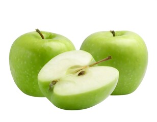 Green apple on a white background