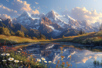 captivating beauty, immersed in the majesty of the mountain landscape
