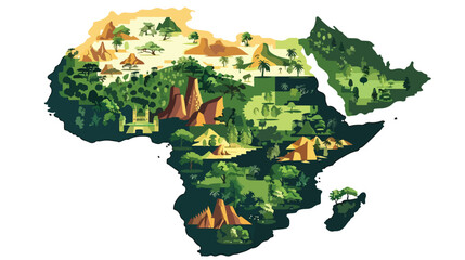 Vector illustration of Guinea map flat vector  - obrazy, fototapety, plakaty