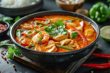 A close up of a bowl of food on a table