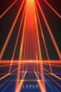 Red and blue light rays background